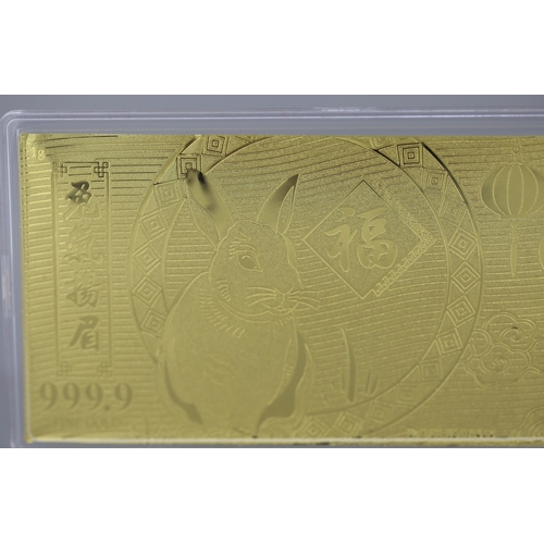 25 - 1 Gram Poh Kung 999.9 Fine Gold Commemorative Note Rabbit Motif Encapsulated within Original Present... 