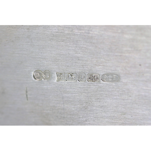 30 - Small Silver Serving Tray with Carry Handles and Raised Rim 10cm by 8cm Hallmarked Deakin & Francis ... 