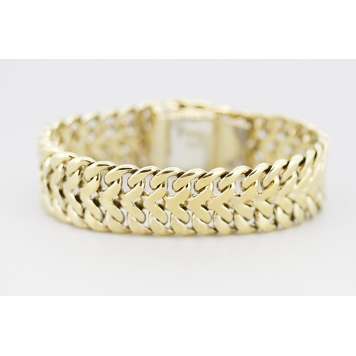 31 - Silver Gilt Chevron Link Bracelet 19cm Long 2cm Wide