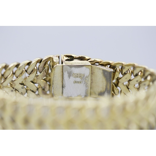 31 - Silver Gilt Chevron Link Bracelet 19cm Long 2cm Wide