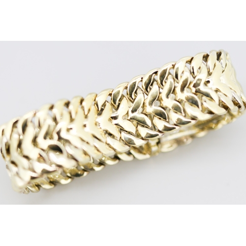 31 - Silver Gilt Chevron Link Bracelet 19cm Long 2cm Wide