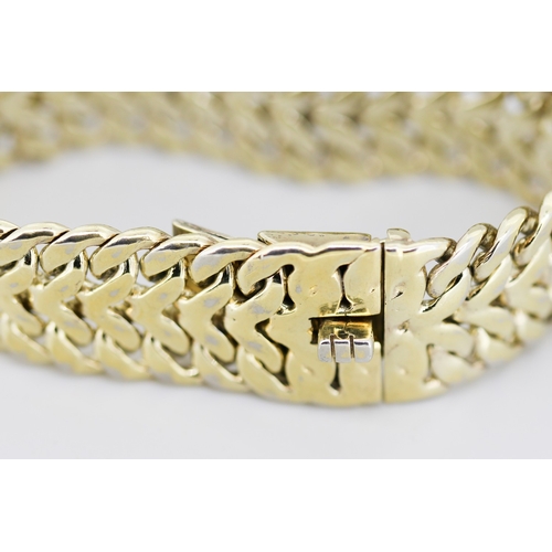 31 - Silver Gilt Chevron Link Bracelet 19cm Long 2cm Wide