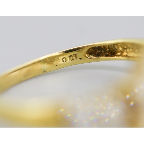 37 - Diamond Seven Stone Daisy Form Ring Set with Champagne and White Diamonds with Further Diamonds Set ... 