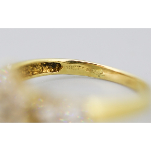 37 - Diamond Seven Stone Daisy Form Ring Set with Champagne and White Diamonds with Further Diamonds Set ... 