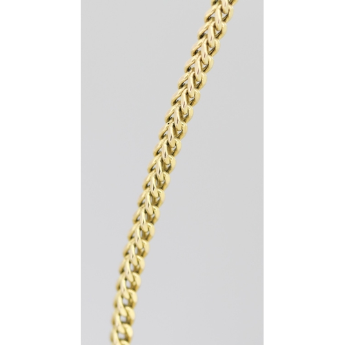 39 - 9 Carat Yellow Gold Franco Link Chain Necklace 56cm Long