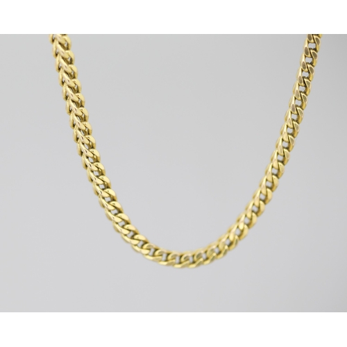 39 - 9 Carat Yellow Gold Franco Link Chain Necklace 56cm Long