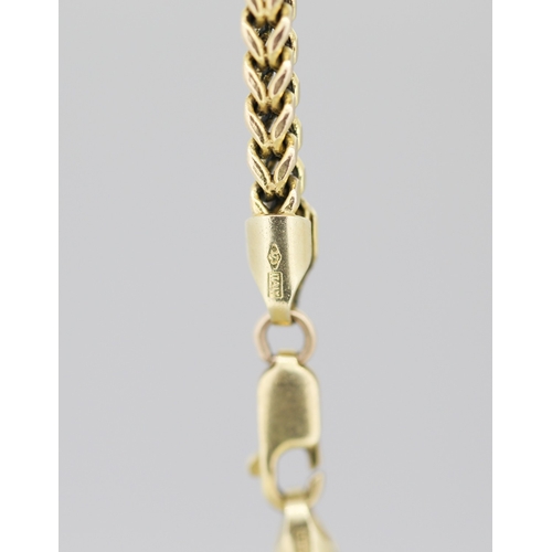 39 - 9 Carat Yellow Gold Franco Link Chain Necklace 56cm Long