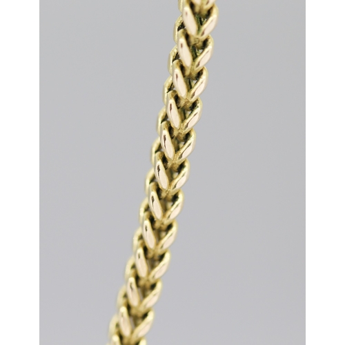 39 - 9 Carat Yellow Gold Franco Link Chain Necklace 56cm Long
