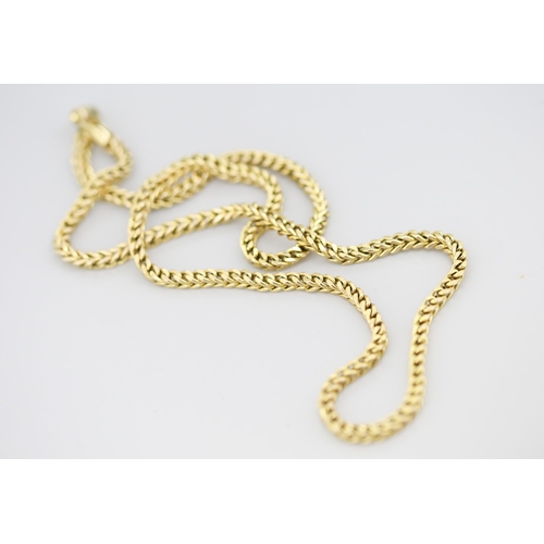 39 - 9 Carat Yellow Gold Franco Link Chain Necklace 56cm Long