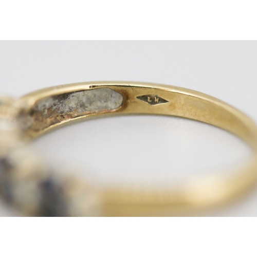 4 - Sapphire Marquise Cut Eight Stone Ring with Further Diamond Inset Mounted in 9 Carat Yellow Gold Rin... 