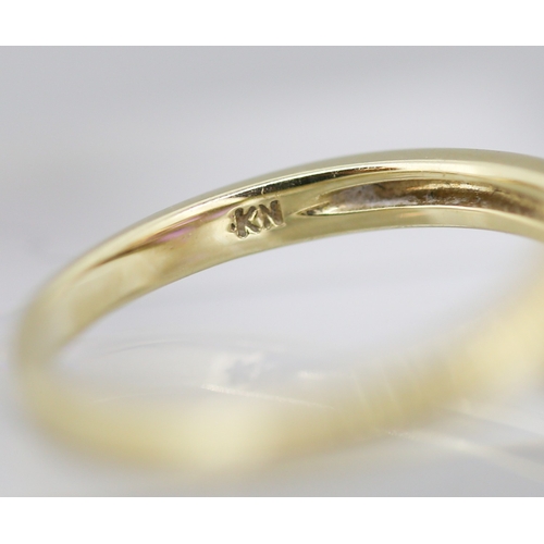 40 - Amethyst Four Stone Set Ring Mounted in 9 Carat Yellow Gold Ring Size K