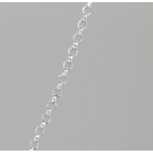 44 - Gemset Cross Pendant Necklace Mounted in 9 Carat White Gold 44cm Long