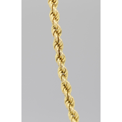 49 - 9 Carat Yellow Gold Rope Chain Necklace 50cm Long