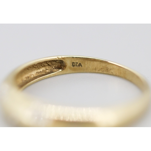 5 - Attractively Detailed Diamond Set Ring Mounted in 9 Carat Yellow Gold Ring Size O and a Half