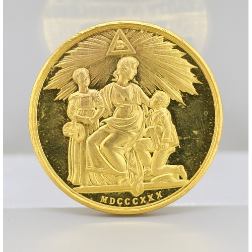 Silver Gilt Commemorative Medallion Duke of Sussex Charity and Benevolence