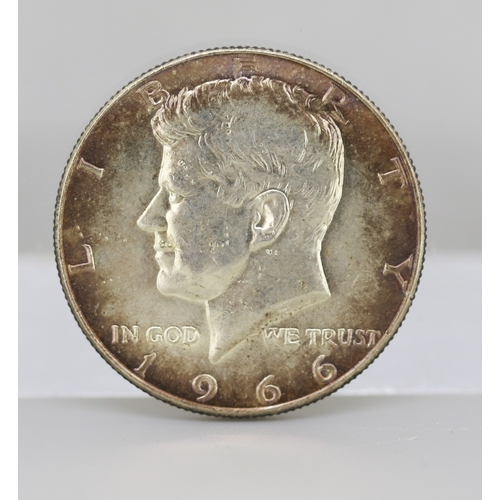 Silver United States of America Kennedy Half Dollar 1966 40% Silver