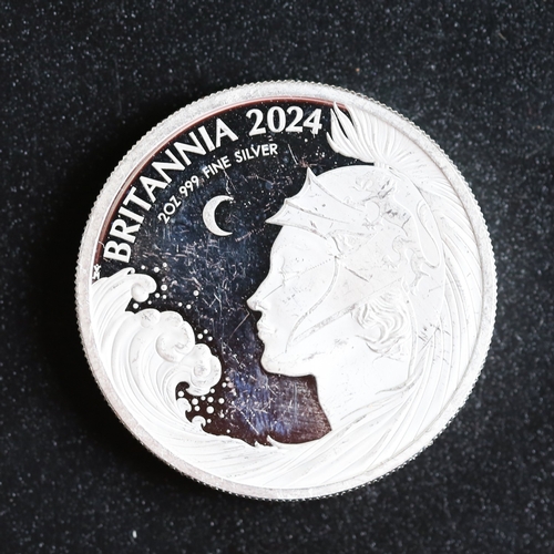 2 Ounce Fine 999.9 Silver Commemorative 5 Pounds Coin King Charles III Britannia 2024