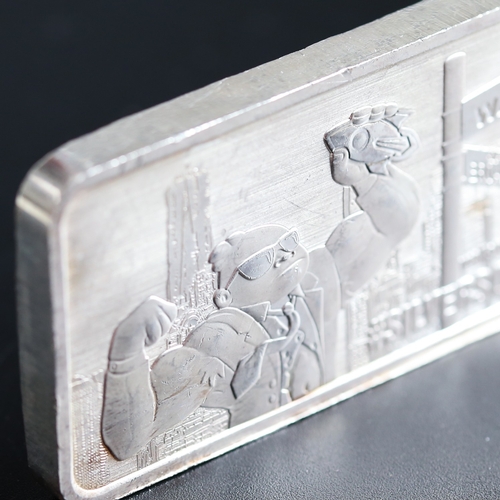 17 - 10 Ounce Fine 999.9 Silver Bar Wall Street 'Silver to the Moon. Silver Squueze' Silver GoldBull
