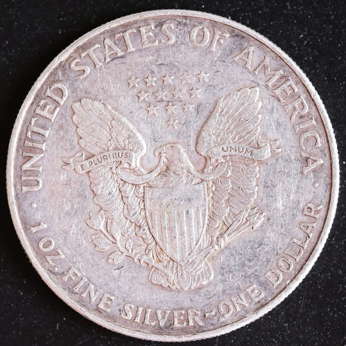2 - 1 Ounce Fine 999.9 Silver United States of America Eagle Dollar Coin 1996