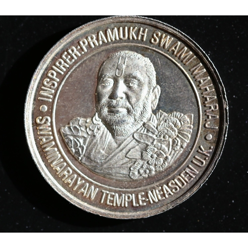 47 - Silver 30 Gram Commemorative Coin Pramukh Swami Maharaj 'Festival of Inspirations' Mandir Mahotsav 2... 