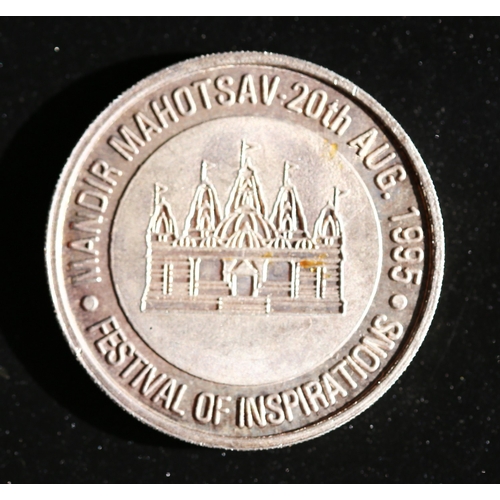 47 - Silver 30 Gram Commemorative Coin Pramukh Swami Maharaj 'Festival of Inspirations' Mandir Mahotsav 2... 