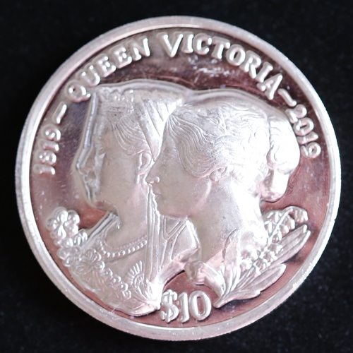 6 - 2 Ounce Fine 999.9 Silver Commemorative 10 Dollar Coin 200th Anniversary of the Birth of Queen Victo... 