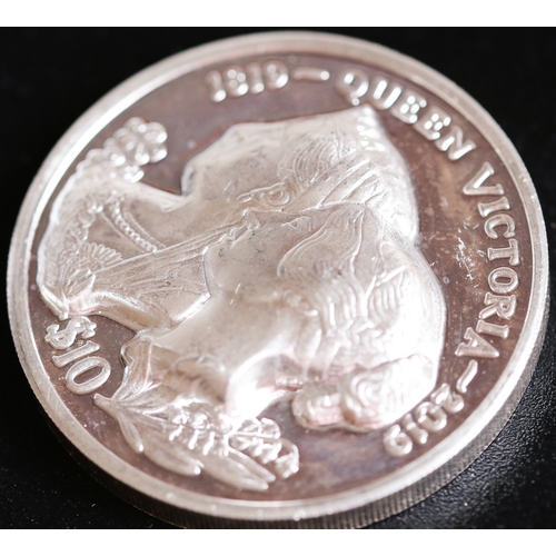 6 - 2 Ounce Fine 999.9 Silver Commemorative 10 Dollar Coin 200th Anniversary of the Birth of Queen Victo... 