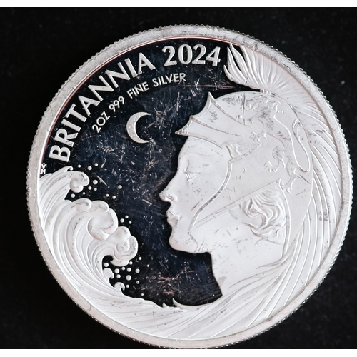 9 - 2 Ounce Fine 999.9 Silver Commemorative 2 Pounds Coin King Charles III Britannia 2024