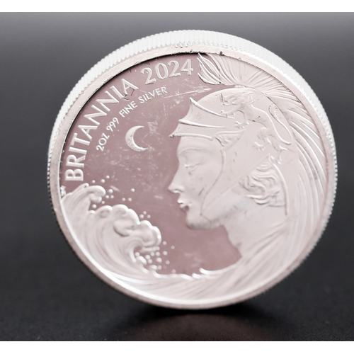 9 - 2 Ounce Fine 999.9 Silver Commemorative 2 Pounds Coin King Charles III Britannia 2024