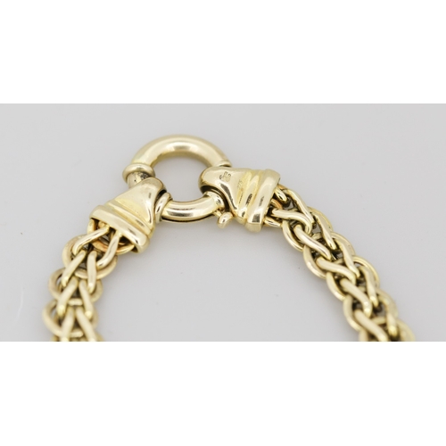1 - Attractively Detailed 9 Carat Yellow Gold Byzantine Weave Link Necklace, 9mm Wide and 45cm Long