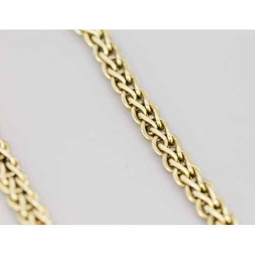 1 - Attractively Detailed 9 Carat Yellow Gold Byzantine Weave Link Necklace, 9mm Wide and 45cm Long