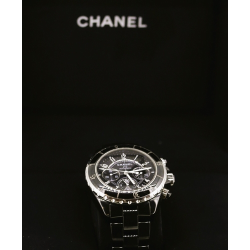 11 - Chanel J12 Automatic Swiss Made Wristwatch, Black Highly Resistant Ceramic and Steel Case, Steel Uni... 