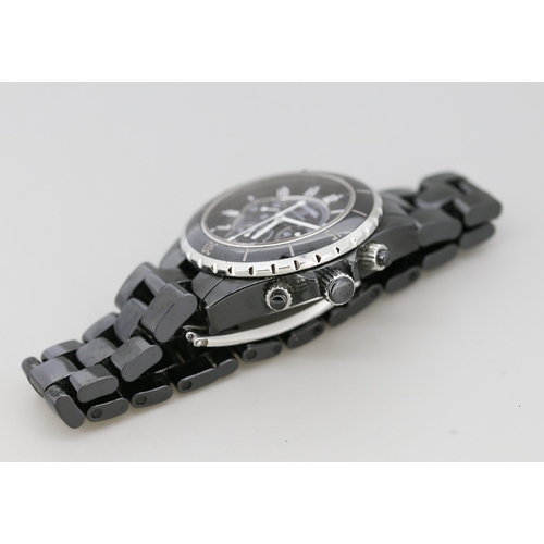 11 - Chanel J12 Automatic Swiss Made Wristwatch, Black Highly Resistant Ceramic and Steel Case, Steel Uni... 