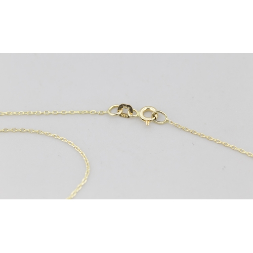 15 - Round Brilliant Cut Diamond Five Stone Set Pendant Mounted in 14 Carat Yellow Gold 2cm High, Set on ... 