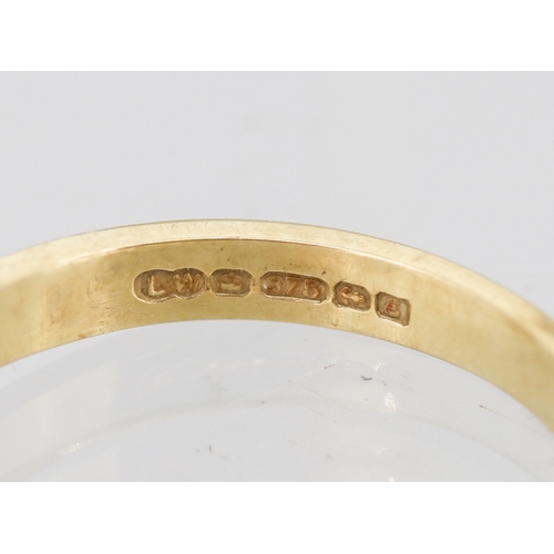 16 - Attractively Detailed Diamond Set Ring Cut Design Mounted in 9 Carat Yellow Gold Ring Size R