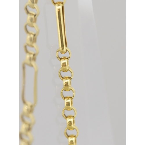 18 - 9 Carat Yellow Gold Figaro Belcher Link Chain Necklace 46cm Long