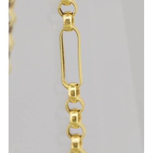 18 - 9 Carat Yellow Gold Figaro Belcher Link Chain Necklace 46cm Long