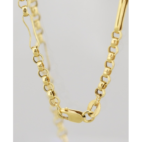 18 - 9 Carat Yellow Gold Figaro Belcher Link Chain Necklace 46cm Long