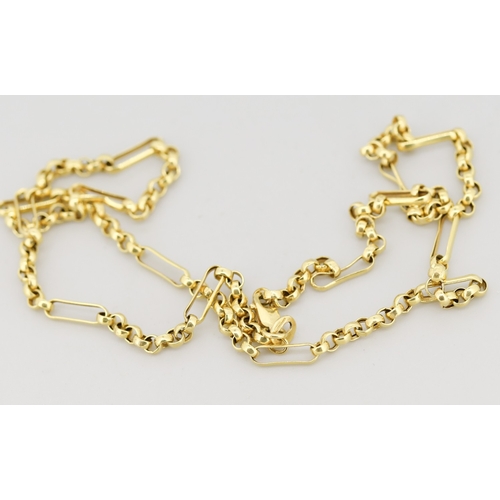 18 - 9 Carat Yellow Gold Figaro Belcher Link Chain Necklace 46cm Long