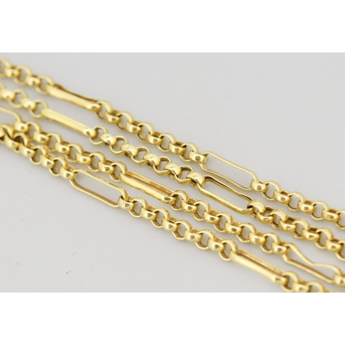 18 - 9 Carat Yellow Gold Figaro Belcher Link Chain Necklace 46cm Long
