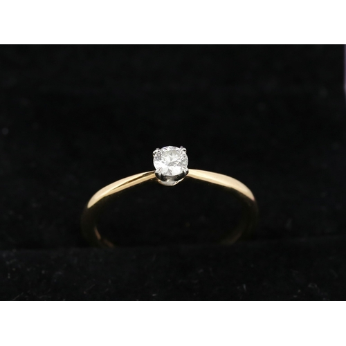 19 - Diamond Solitaire Ring Set in Platinum Mounted on 18 Carat Rose Gold Total Diamond Carat Weight .31c... 