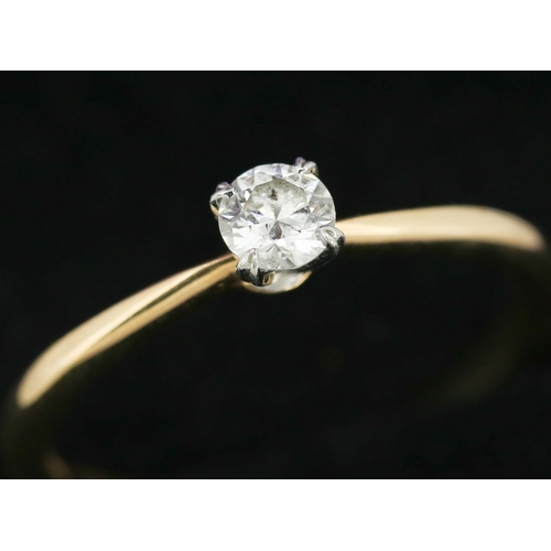 19 - Diamond Solitaire Ring Set in Platinum Mounted on 18 Carat Rose Gold Total Diamond Carat Weight .31c... 