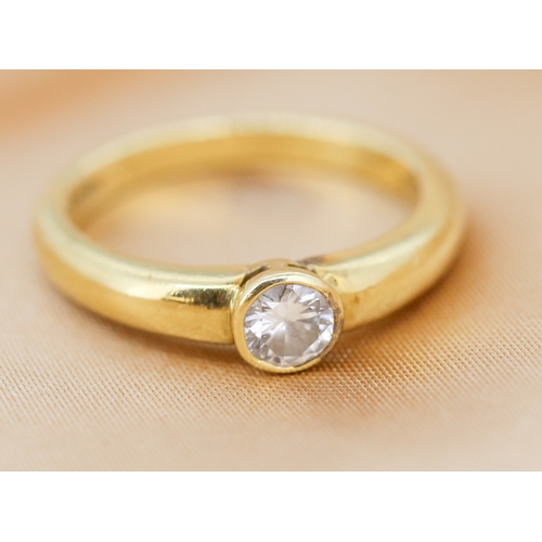 25 - Diamond Bezel Set Solitaire Ring Mounted in 18 Carat Yellow Gold Total Diamond Carat Weight .33ct Ri... 
