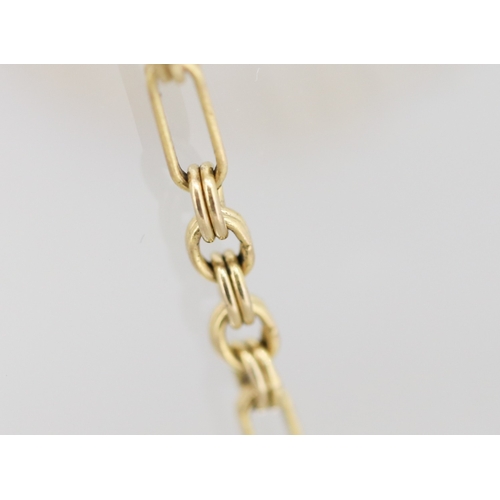 26 - 9 Carat Yellow Gold Fancy Link Chain Necklace of Good Length, 76cm Long