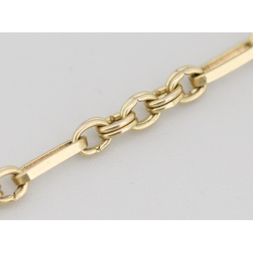 26 - 9 Carat Yellow Gold Fancy Link Chain Necklace of Good Length, 76cm Long