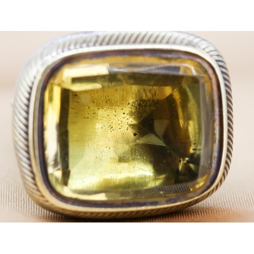 39 - Finely Detailed Citrine Set Fob Pendant Floral Motifs Mounted in 10 Carat Gold 4cm High