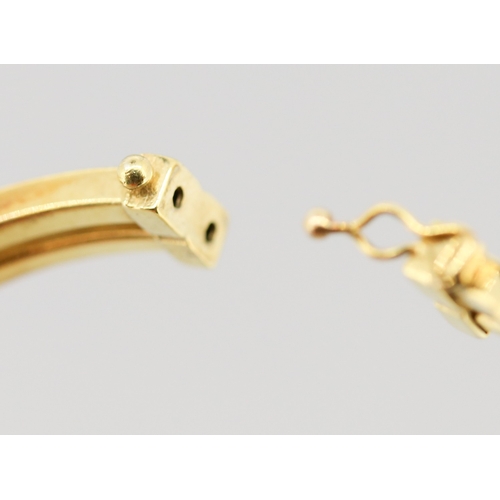 4 - 9 Carat Yellow Gold Twin Bar Bangle Bracelet with Gemstone Insets, Inner Width 6cm