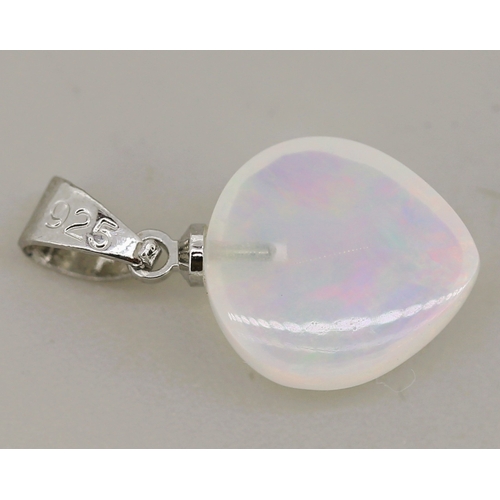 41 - Polished Ethiopian Welo Opal Pendant with Sterling Silver Bail 12mm High, 11mm Wide
