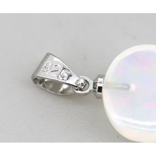 41 - Polished Ethiopian Welo Opal Pendant with Sterling Silver Bail 12mm High, 11mm Wide