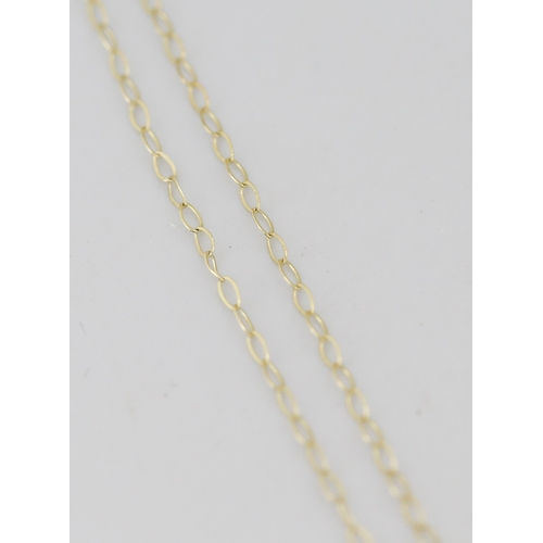 51 - Opal Single Stone Set Pendant Mounted in 9 Carat Yellow Gold 1cm, Set on 9 Carat Yellow Gold Chain 4... 